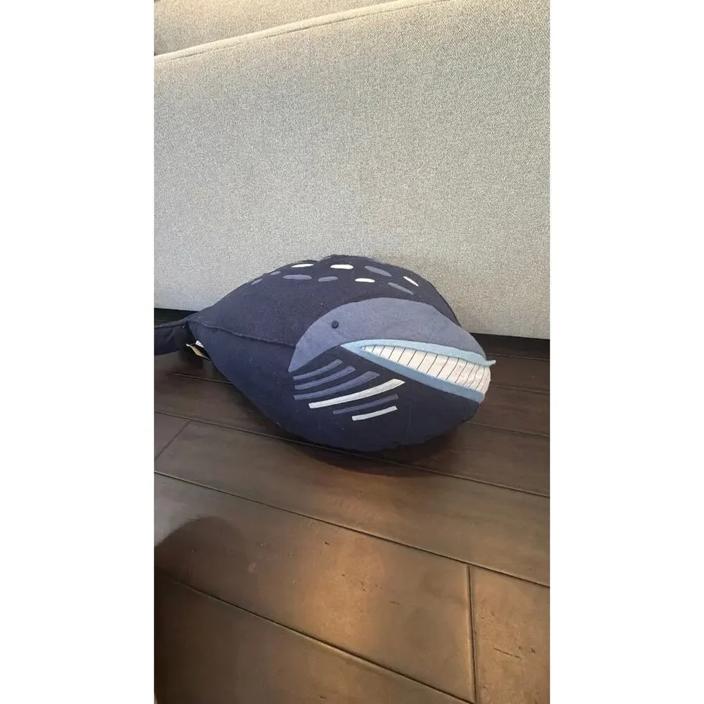 HUGE 35” Pottery Barn Kids Whale Throw Pillow